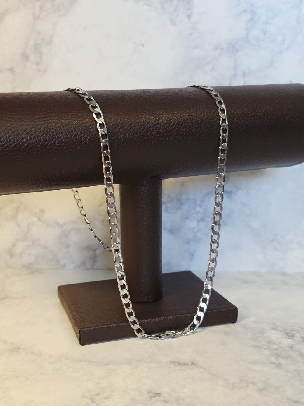 Unisex Silver Plated Figaro Chain Necklace